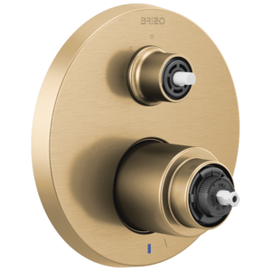 Brizo Litze®: Pressure Balance Valve with Integrated 3-Function Diverter Trim – Less Handles In Luxe Gold