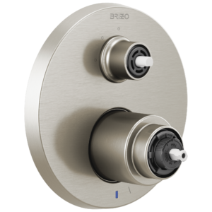 Brizo Litze®: Pressure Balance Valve with Integrated 3-Function Diverter Trim – Less Handles In Luxe Nickel