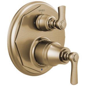 Brizo Rook®: Pressure Balance Valve with Integrated 3-Function Diverter Trim In Luxe Gold