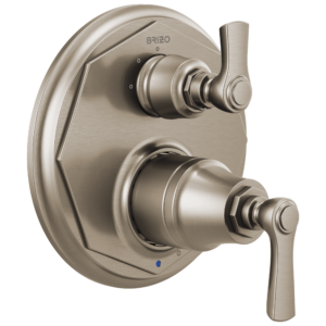 Brizo Rook®: Pressure Balance Valve with Integrated 3-Function Diverter Trim In Luxe Nickel