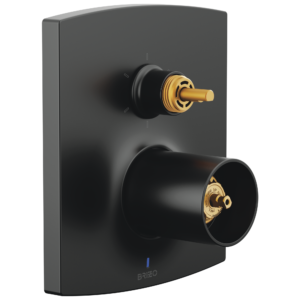 Brizo Kintsu®: Pressure Balance Valve Trim with Integrated 6-Function Diverter Trim – Less Handles In Matte Black