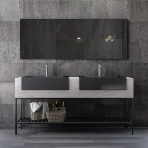 VIK 70” in Cement Gray with Porcelain Countertop