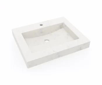 Swanstone Vessel Single Bowl Sink Carrara