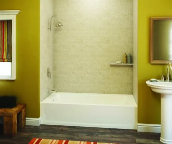 Swan 60 x 30 Solid Surface Alcove Bathtub with Right Hand Drain in White - Image 2