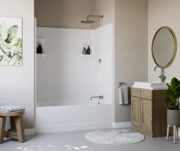 Swan 60 x 36 Solid Surface Alcove Bathtub with Left Hand Drain in White - Image 2