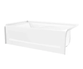 Swan 60 x 36 Solid Surface Alcove Bathtub with Left Hand Drain in White