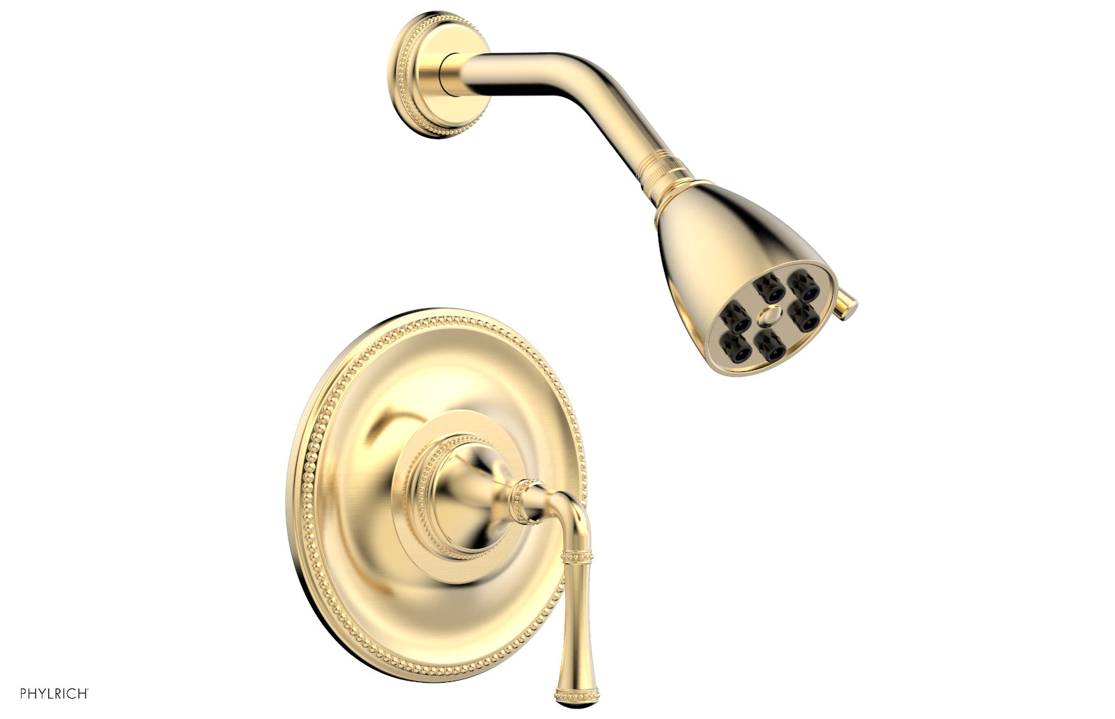 Phylrich BEADED Pressure Balance Shower Set - Lever Handle 207-21 - Satin Brass