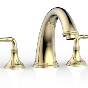 Phylrich BEADED Deck Tub Set – Lever Handles 207-40 – Polished Brass Uncoated
