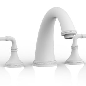 Phylrich BEADED Deck Tub Set – Lever Handles 207-40 – Satin White