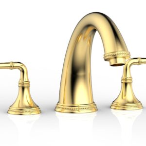 Phylrich BEADED Deck Tub Set – Lever Handles 207-40 – Satin Gold