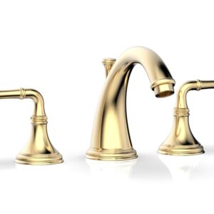 Phylrich COINED Widespread Faucet 208-01 – Satin Brass