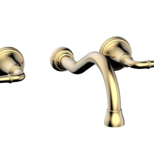 Phylrich COINED Wall Lavatory Set 208-11 – Satin Brass