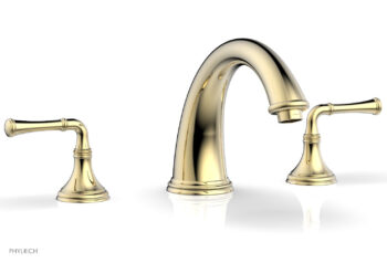Phylrich COINED Deck Tub Set - Lever Handles 208-40 - Polished Brass Uncoated