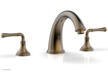 Phylrich COINED Deck Tub Set - Lever Handles 208-40 - Antique Brass