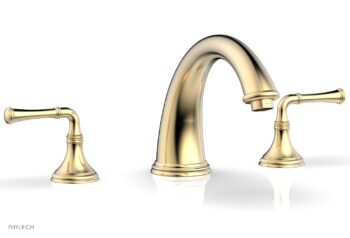 Phylrich COINED Deck Tub Set - Lever Handles 208-40 - Satin Brass