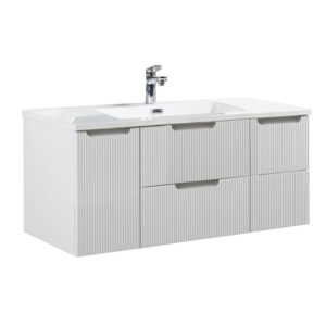 Them 48″ White Fluted Vanity