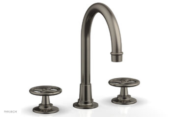 Phylrich WORKS Widespread Faucet - High Spout 220-01 - Pewter