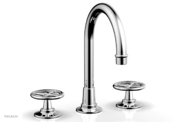 Phylrich WORKS Widespread Faucet - High Spout 220-01 - Polished Chrome