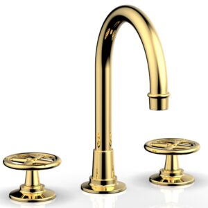 Phylrich WORKS Widespread Faucet – High Spout 220-01 – Polished Gold