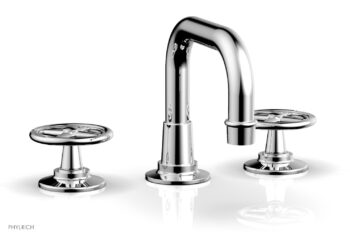 Phylrich WORKS Widespread Faucet - Low Spout 220-03 - Polished Chrome