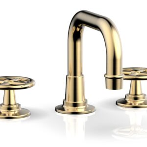 Phylrich WORKS Widespread Faucet – Low Spout 220-03 – Satin Brass