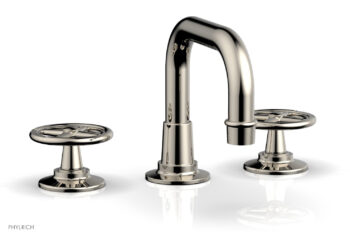 Phylrich WORKS Widespread Faucet - Low Spout 220-03 - Polished Nickel