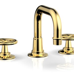 Phylrich WORKS Widespread Faucet – Low Spout 220-03 – Polished Gold