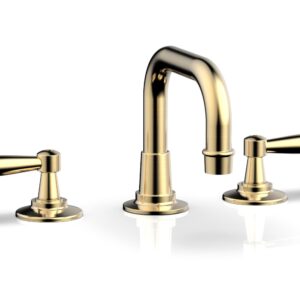 Phylrich WORKS Widespread Faucet – Low Spout 220-04 – Satin Brass