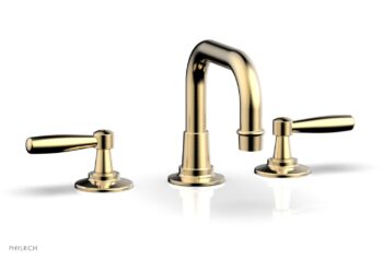 Phylrich WORKS Widespread Faucet - Low Spout 220-04 - Satin Brass