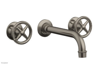 Phylrich WORKS Wall Lavatory Set - Cross Handles 220-11 - Pewter