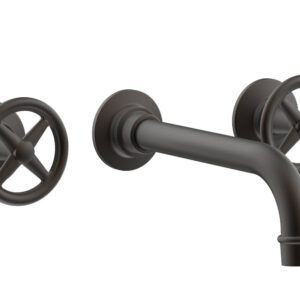 Phylrich WORKS Wall Lavatory Set – Cross Handles 220-11 – Oil Rubbed Bronze