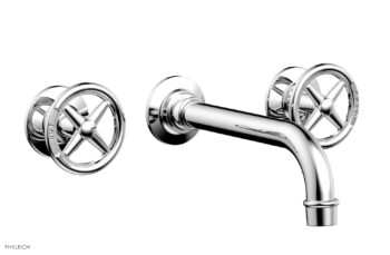 Phylrich WORKS Wall Lavatory Set - Cross Handles 220-11 - Polished Chrome