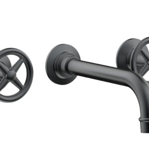 Phylrich WORKS Wall Lavatory Set – Cross Handles 220-11 – Gun Metal