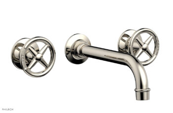 Phylrich WORKS Wall Lavatory Set - Cross Handles 220-11 - Polished Nickel