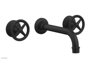 Phylrich WORKS Wall Lavatory Set - Cross Handles 220-11 - Matte Black