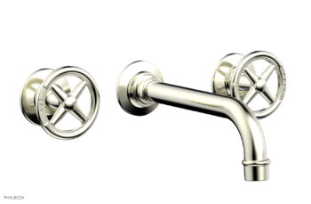 Phylrich WORKS Wall Lavatory Set - Cross Handles 220-11 - Satin Nickel