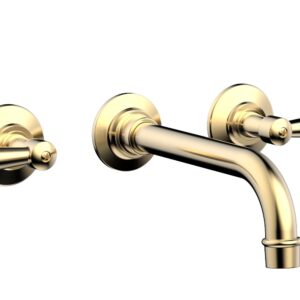Phylrich WORKS Wall Lavatory Set – Lever Handles 220-12 – Satin Brass