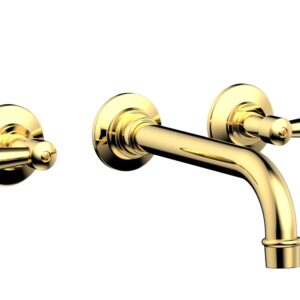 Phylrich WORKS Wall Lavatory Set – Lever Handles 220-12 – Polished Gold