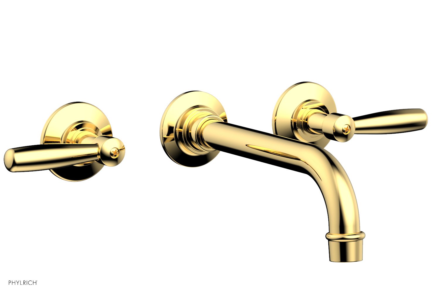 Phylrich WORKS Wall Lavatory Set - Lever Handles 220-12 - Polished Gold