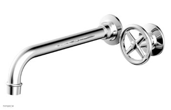 Phylrich WORKS 10" Single Handle Wall Lavatory Set - Cross Handle 220-15-10 - Polished Chrome