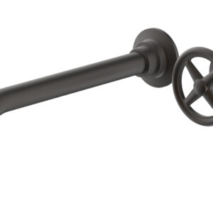 Phylrich WORKS 10″ Single Handle Wall Lavatory Set – Cross Handle 220-15-10 – Oil Rubbed Bronze