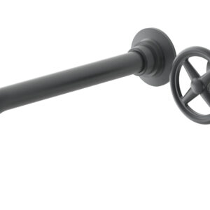 Phylrich WORKS 10″ Single Handle Wall Lavatory Set – Cross Handle 220-15-10 – Gun Metal