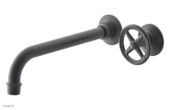 Phylrich WORKS 10" Single Handle Wall Lavatory Set - Cross Handle 220-15-10 - Gun Metal