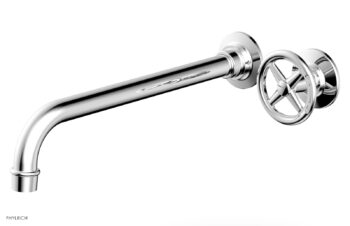 Phylrich WORKS 12" Single Handle Wall Lavatory Set - Cross Handle 220-15-12 - Polished Chrome
