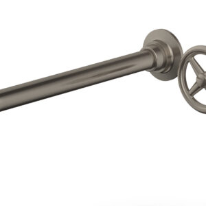 Phylrich WORKS 12″ Single Handle Wall Lavatory Set – Cross Handle 220-15-12 – Pewter