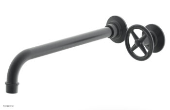 Phylrich WORKS 12" Single Handle Wall Lavatory Set - Cross Handle 220-15-12 - Gun Metal