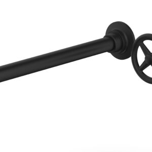 Phylrich WORKS 12″ Single Handle Wall Lavatory Set – Cross Handle 220-15-12 – Matte Black
