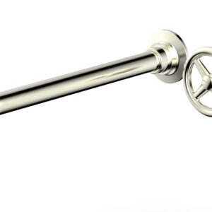 Phylrich WORKS 12″ Single Handle Wall Lavatory Set – Cross Handle 220-15-12 – Satin Nickel