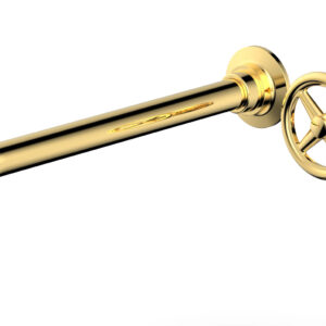 Phylrich WORKS 12″ Single Handle Wall Lavatory Set – Cross Handle 220-15-12 – Polished Gold