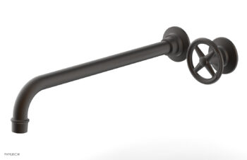 Phylrich WORKS 14" Single Handle Wall Lavatory Set - Cross Handle 220-15-14 - Oil Rubbed Bronze
